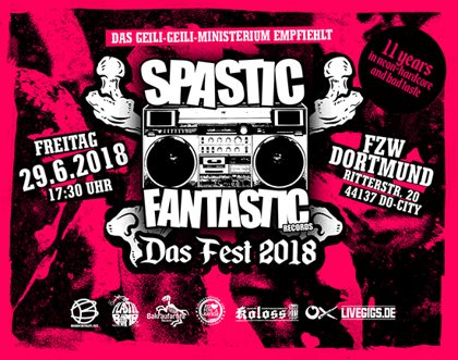 Flyer Spastic Fantastic Fest 2018 Fr, 29.06.2018