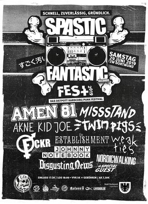 Flyer Spastic Fantastic Fest 2019 Fr, 29.06.2019